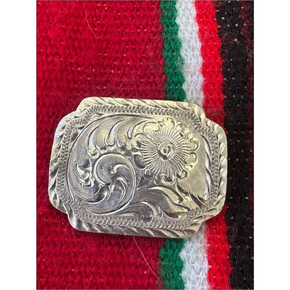 Antique Rare Welra Mexico Sterling Silver Western Floral Engraved Hat Band Clip!